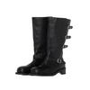 Korean Washed Cowhide Martin Boots Women's Belt Buckle Boots 25 Autumn and Winter New Buckle High Boots Medium Boots