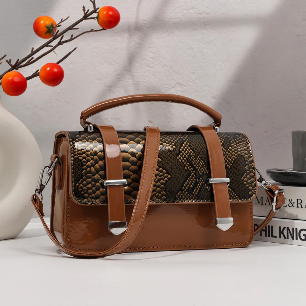 Luxury Vintage Women'S Serpentine Pattern Handbag Fashion Small Capacity Tote Bag Ladies PU Leather Business Crossbody Shoulder Bags For Female