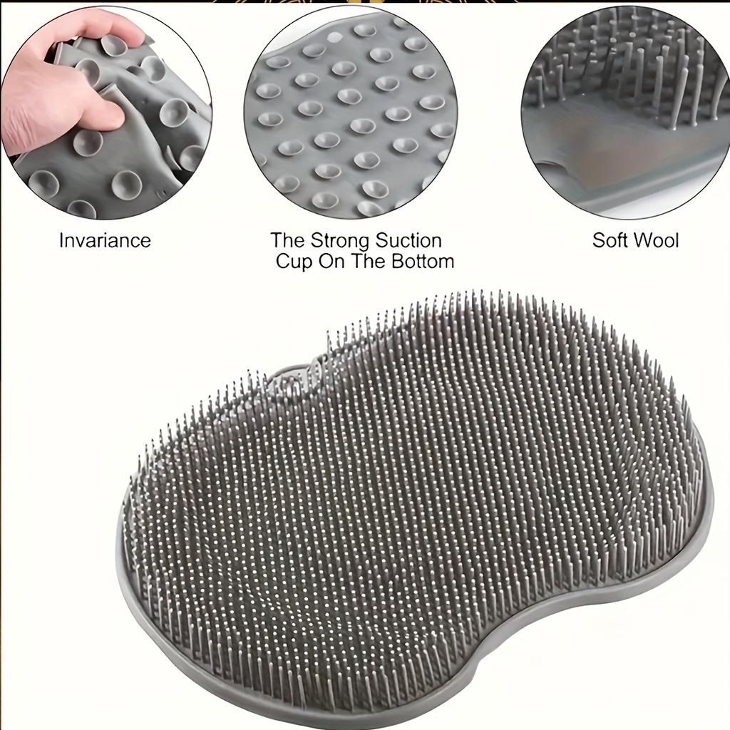 1pc Silicone Foot Scrubber with Suction Cup, Hypoallergenic Non-Slip Deep Cleansing Foot Massager for Shower, Unscented Manual Exfoliating Foot Brush