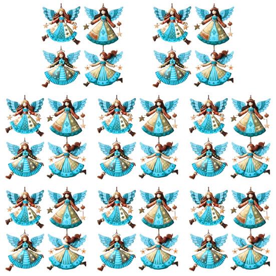 Tre Engel Julepynt Rustikk Gårdshus Engeldekorasjoner Juletre Hengepynt for Ferie Hjemmedekor