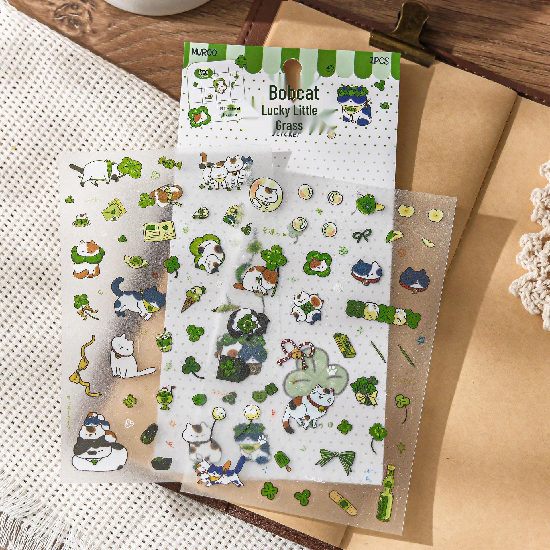 Mu Ran Cute Mountain Cat Decorative Stickers for DIY, Journals, & Sealing