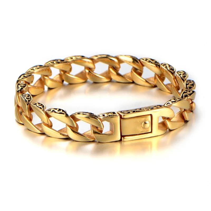 Domineering Lion Head Animal Bracelet Men\'s Stainless Steel Braided Chain Wristband Bracelet Hip Hop Jewelry