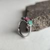 Silver Ring with Natural Sapphire 1.917ct, Emerald, Ruby, Item Weight 3.2 G (2182351)