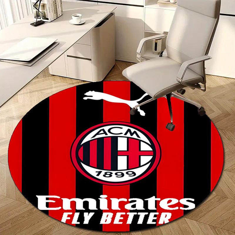 1pc A-AC Milan Print Round Carpet Chair Round Carpet Suitable for Bedroom Living Room Home Decorative Carpet