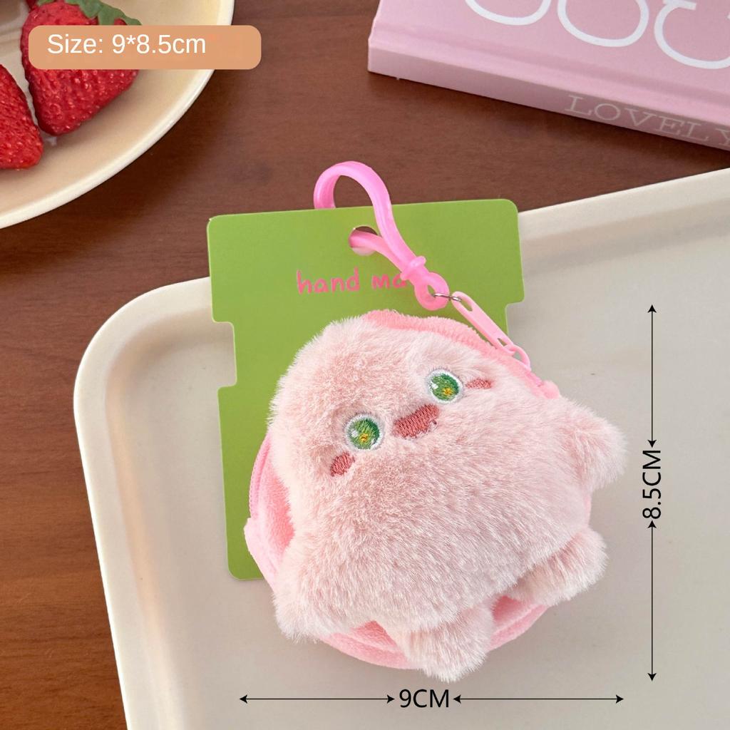 New Cute Plush Mini Wallet Girl Decorative Pendant Creative Cartoon Earphone Storage Bag Hanging Decoration