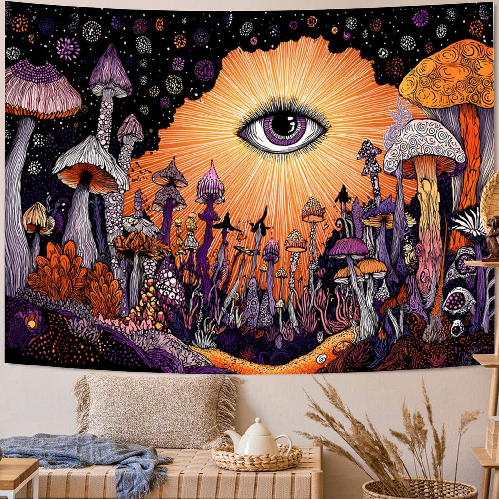 Psychedelic Forest Theme Digital printing polyester wall hanging tapestry decorative Living room bedrooms Office background gift