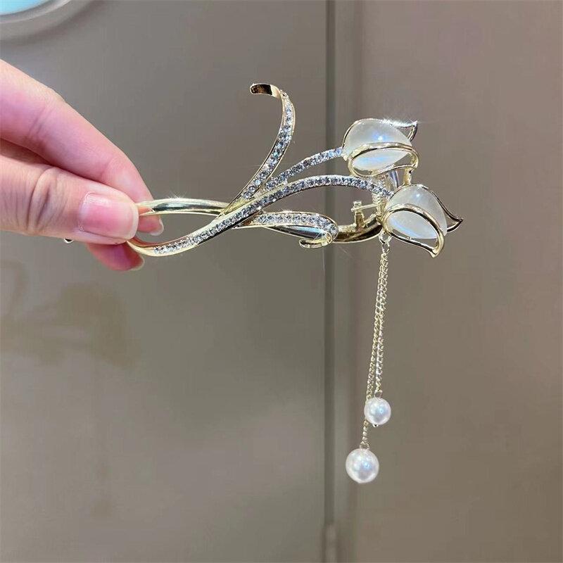 Haarspangen mit Sonnenblumen-Quaste, modische Haarklammer, elegante funkelnde Quaste, Schmetterlings-Haarspange, Clip-Zubehör