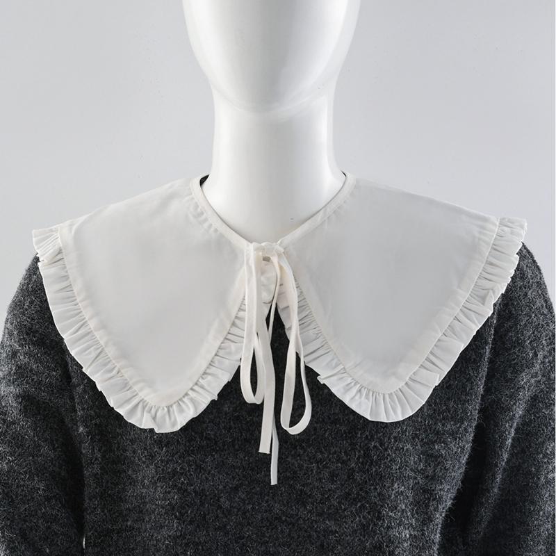 Sweet Lapel Shawl Doll Collar Shoulder Wrap Student Adjustable Ribbon Sweater Hoodie Fake Collar Ruffle Detachable Collar