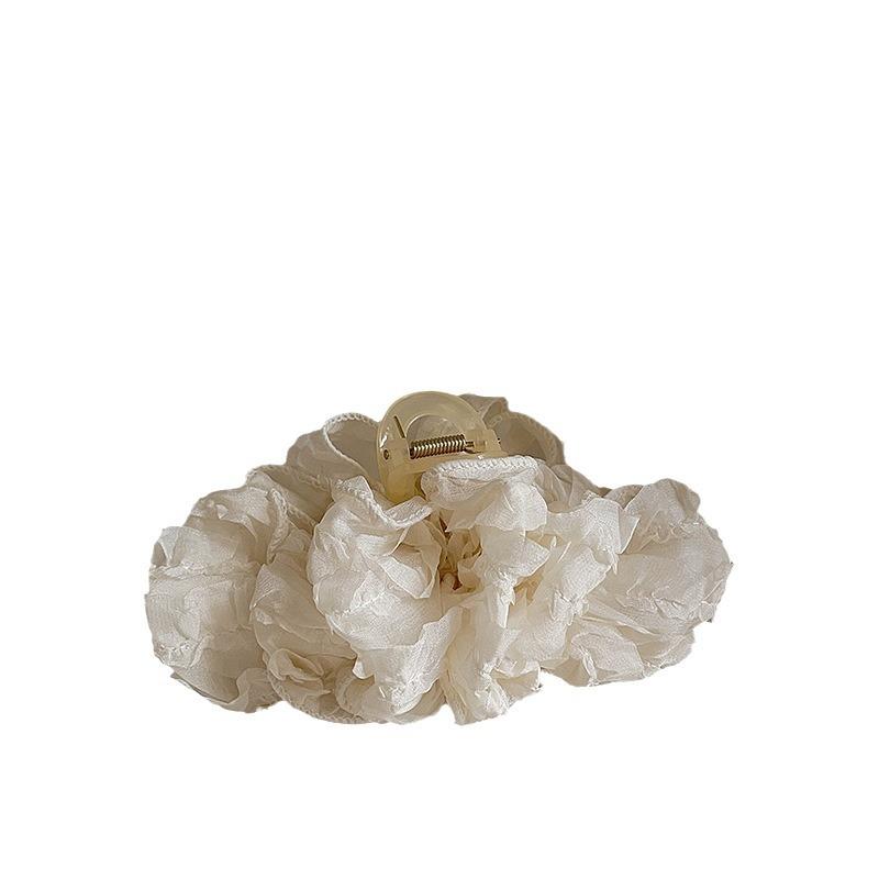 Super Fairy Pleated Fabric Flower Grab Clip Female Versatile Temperament Shark Clip Back Head Hair Clip