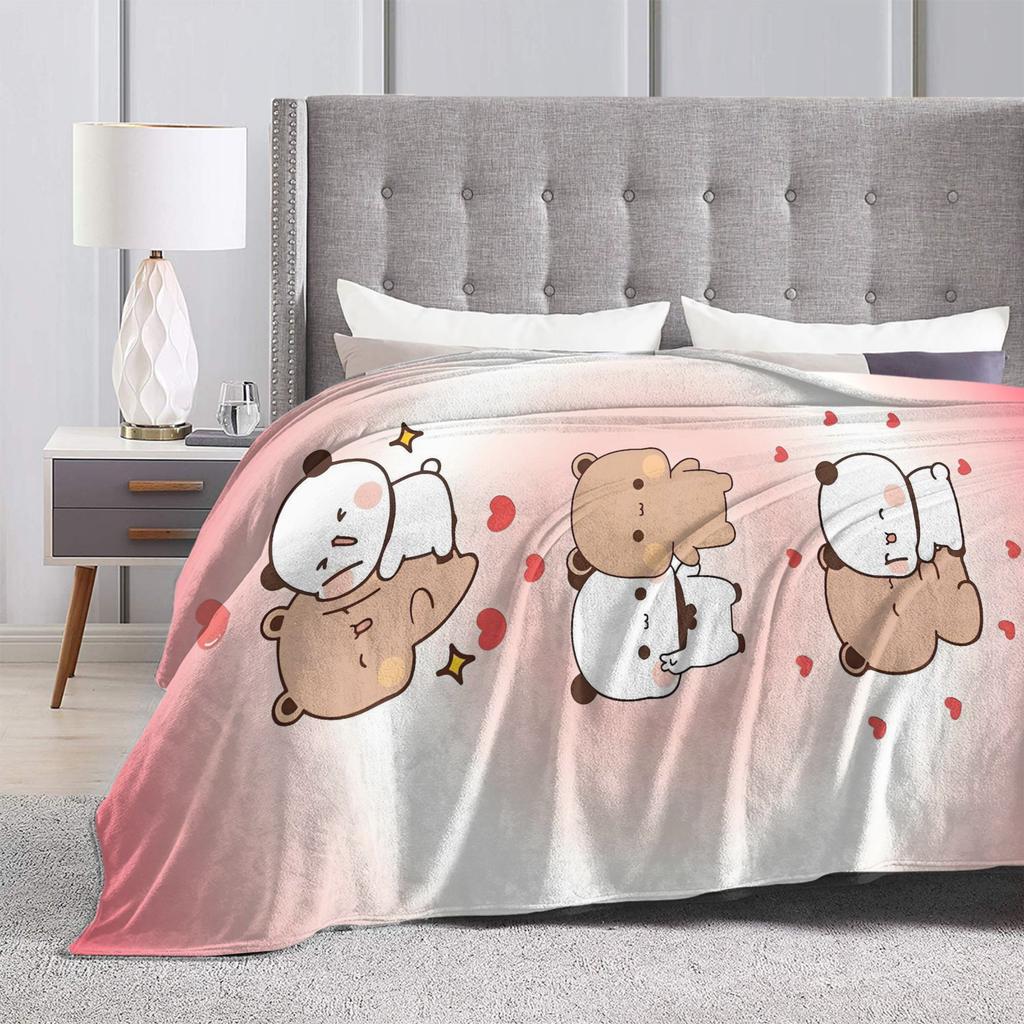 Bubu Dudu Flannel Blanket Winter Super Soft Throw Blanket for Kids Adult Outdoor Print Bedspread Sofa Bed Cover