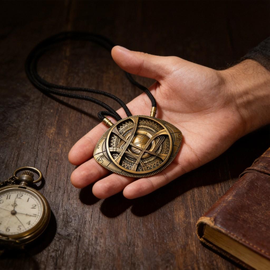 Collana Lampada da Notte in Lega di Zinco Marvel Dottor Strange con Occhio Luminoso per Regalo