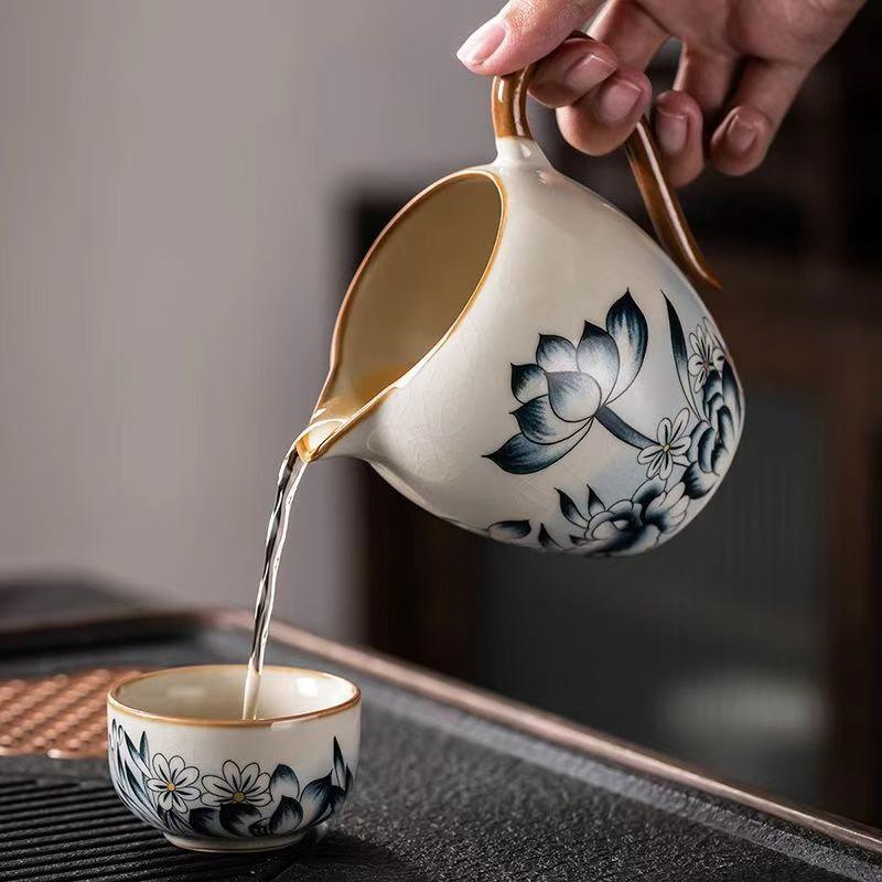 Ru Kiln Lotus Xishi Pot 7-Piece Kung Fu Tea Set