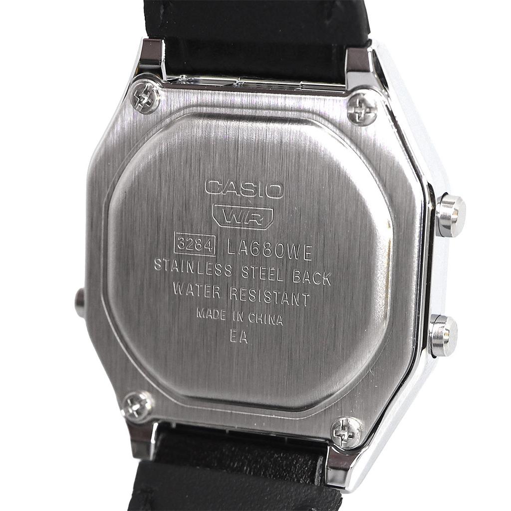 CASIO Watch Vintage Series Octagon Silver x Gray Leather Band LA680WEL-8A2 Women's