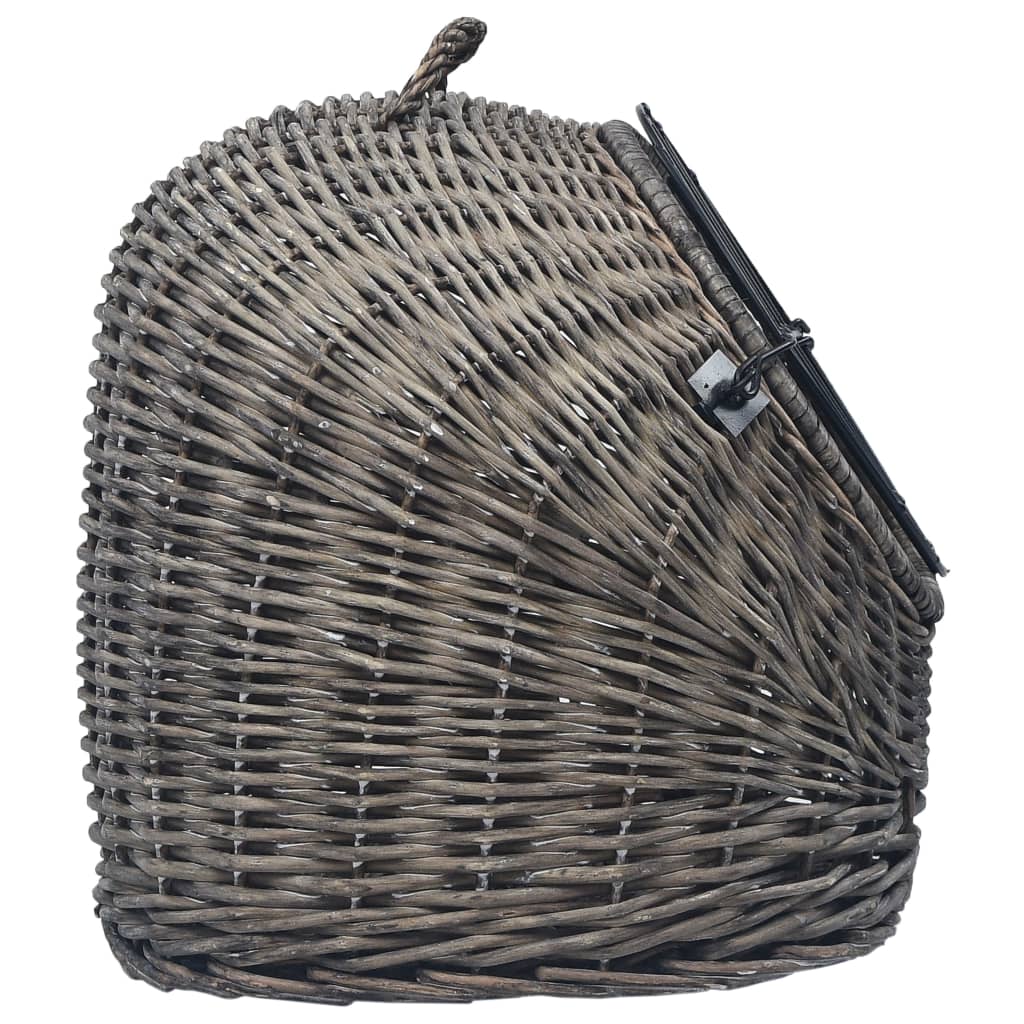 Vidaxl Transporter Dla Kota, Szary, 45X35X35 Cm, Naturalna Wiklina
