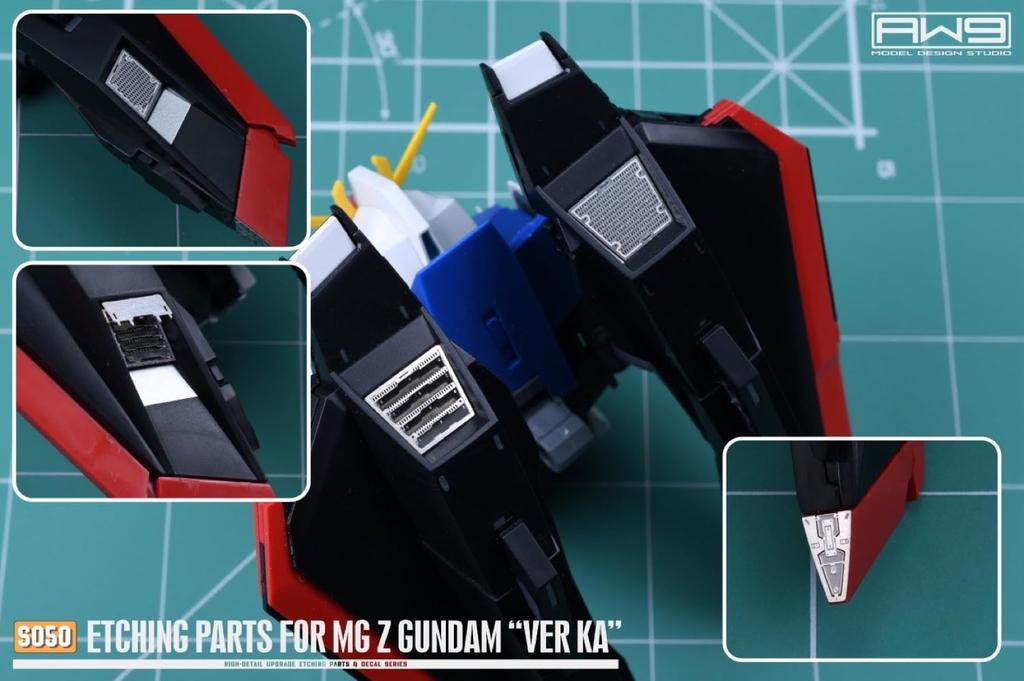 MG Mobile Suit Zeta Gundam Custom Detail Up Kit with Stainless Steel Parts and Decals 1/100 Ver.Ka High-Quality Water-Transfer [Used]