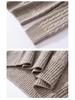Men's Thickened High Neck Cable Knit Cashmere Sweater - Loose Fit Casual Autumn/Winter Top