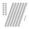 Threaded Bar and Fastener Set, 6 Full Thread Metal Lengths plus 12 Matching Fasteners for Home Installation, Equipment Repair, Adjustable Fastening