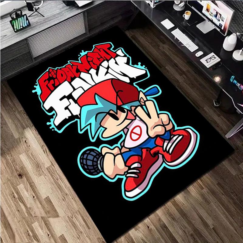 Friday Night Funkin' Logo Home carpet Office Decorative Carpet For Living Room Bedroom Door Mat Floor Rug Computer Chair Area Rug