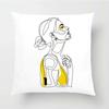 Abstract Women Cushion Cover Nordic Line Drawing Pillow Cover Yellow Girl Bedroom Chair Sofa Cushion Case Home Decor Pillowcase