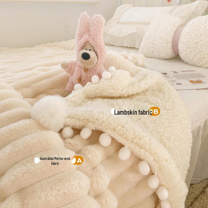 ZISIZ Thick Lamb Wool Winter Blanket