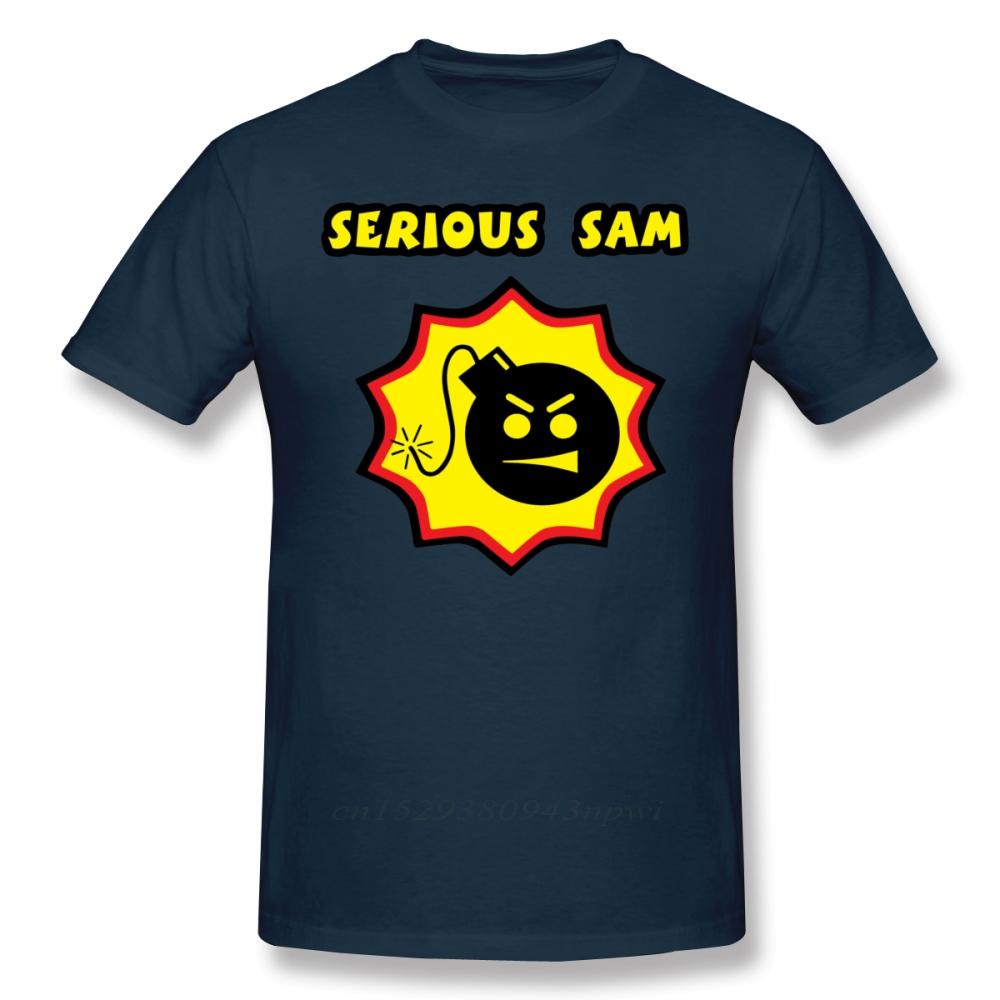 Serious Sam TShirt Serious Sam Replica T Shirt 100 Cotton Summer Tee Shirt Men Cute ShortSleeve Printed Tshirt