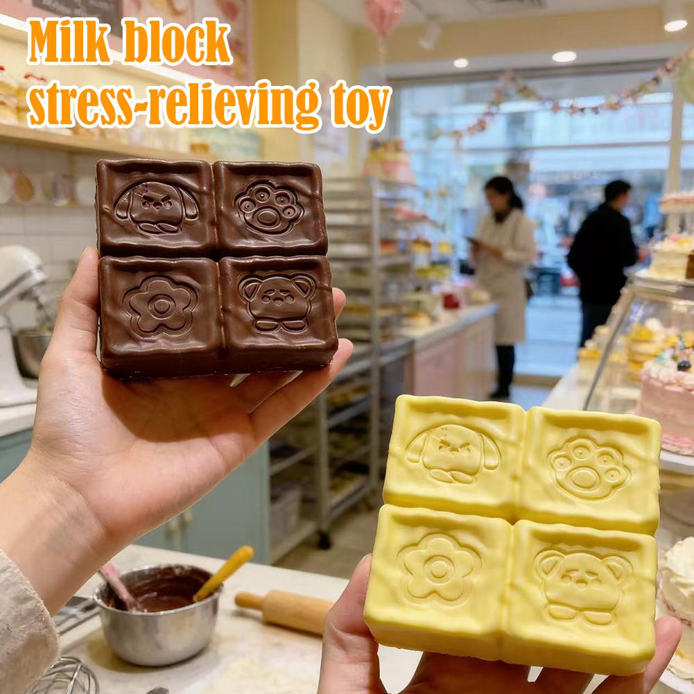Milk Cube Soft Pinching Toys Slow Rising Decompression Toy Anti Stress Sensory Fidget Toys Shapeable Squeeze Toys Gift