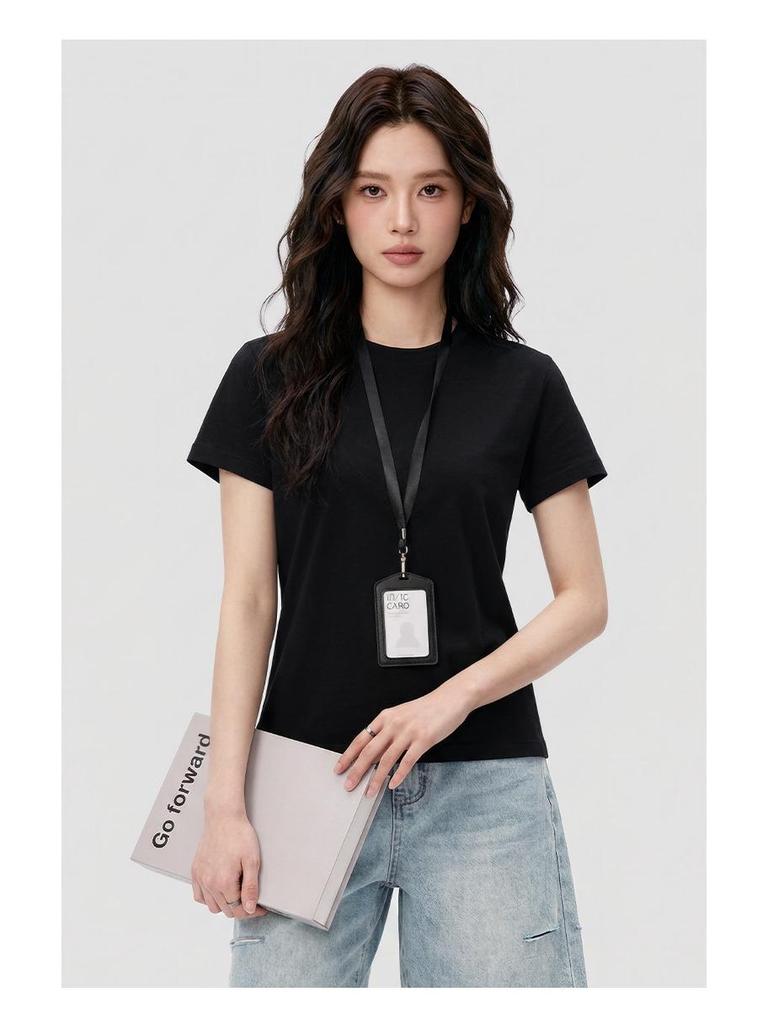 2026 Women's Waterproof, Stain-Resistant Short-Sleeve T-Shirt | Summer Lightweight Plain Round Neck Base Layer