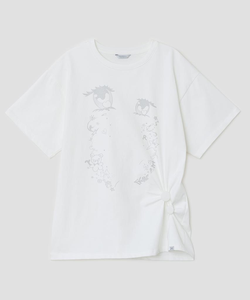 Taibseobiseu Cry Eyes Half Sleeve Top [White]