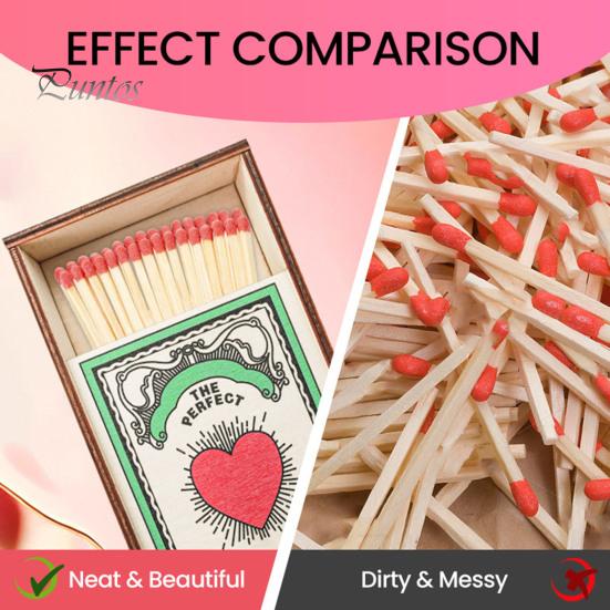 Personalized Monogrammed Matchbox Compact Design Portable Wooden Matchbox Anniversary Wedding Supplies