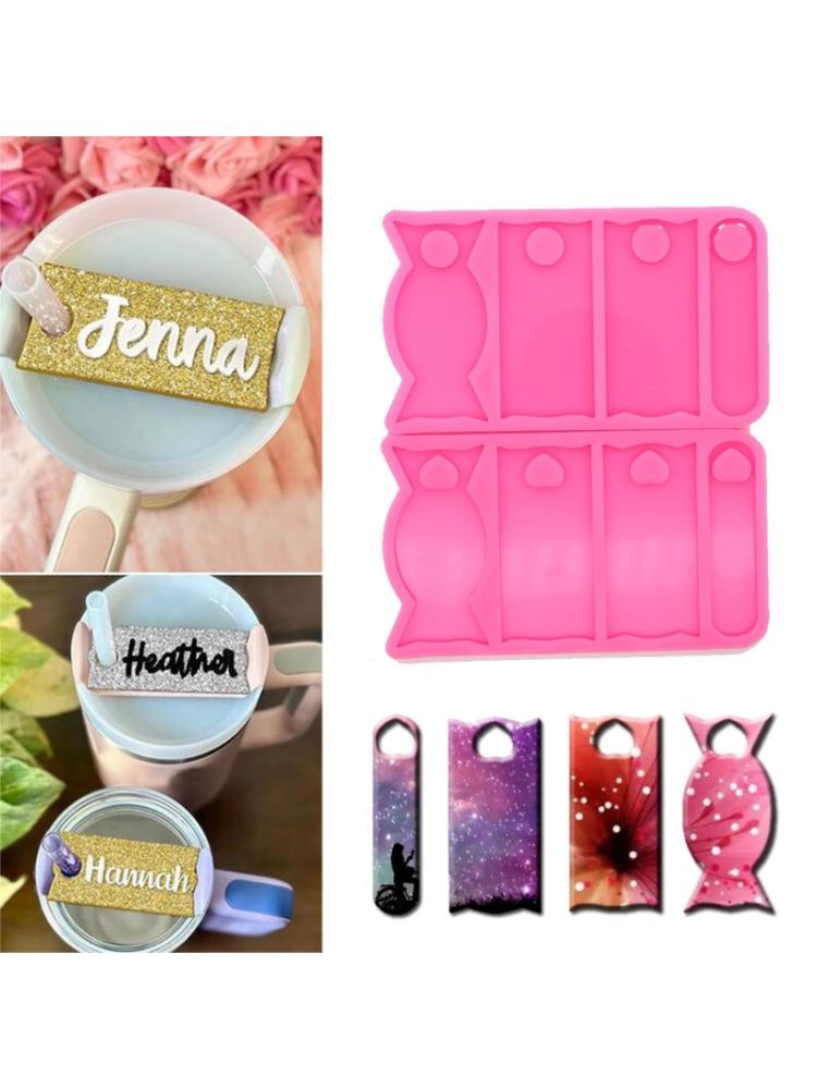 Name Plate Resin Mold for Cup Lid 40oz Tumbler Nameplate Silicone Mold Resin Casting  Personalized Custom Name Making