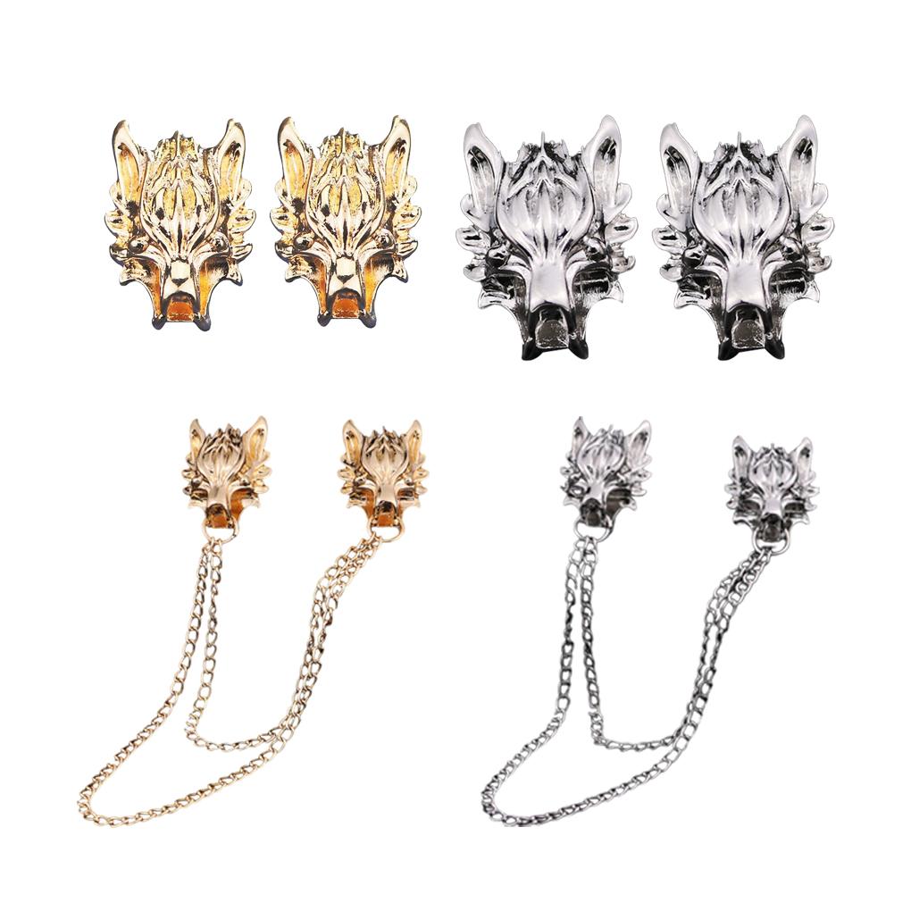 1 Paar Herren Damen Tierkopf Brosche Anstecknadel Legierung Anstecknadel Mode Hemden Dekorationen Schmuck für Party Ornamente