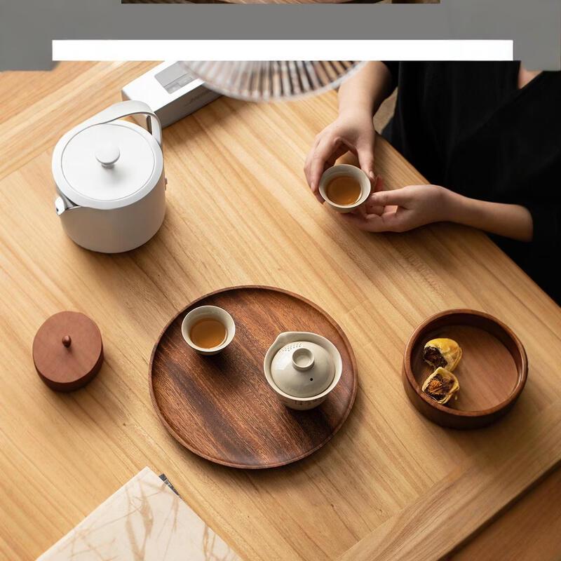 UOSUUOSU Walnut Wood Round Storage Tray