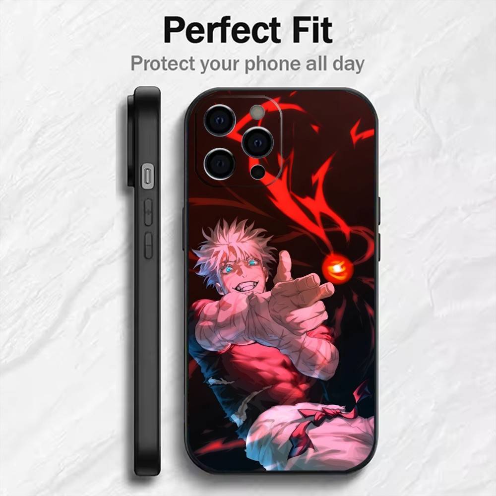 

Аниме JJK S-G-GoJo Печатный Чехол для Телефона Для iPhone17,16,15,14,13,12 Plus,Max Мягкий Силиконовый Черный Чехол iPhone12PROMAX