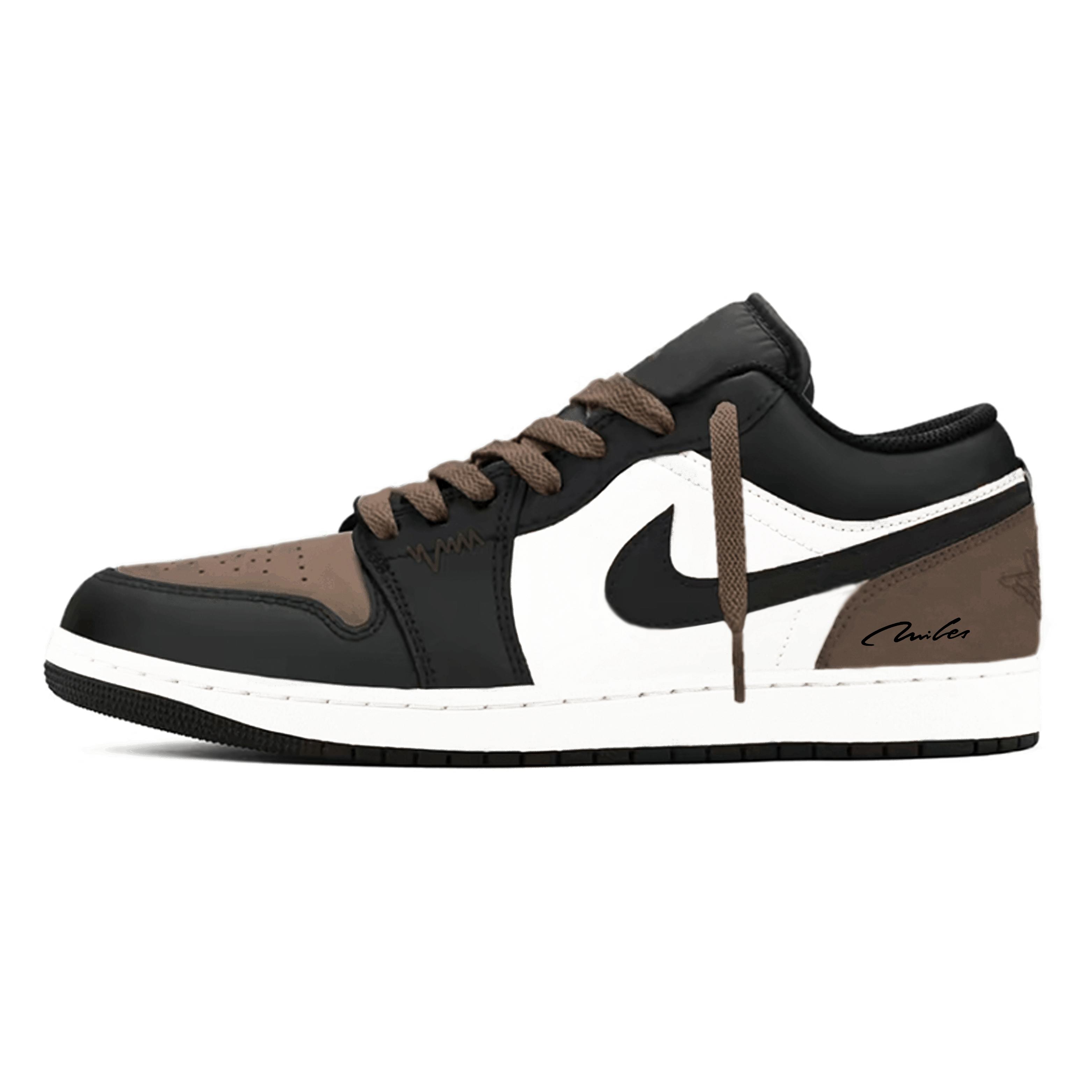 

Jordan Air Jordan 1 Low top Vintage Basketball Shoes Unisex Black White Brown 553560-081(Team1820-2.0) 37.5