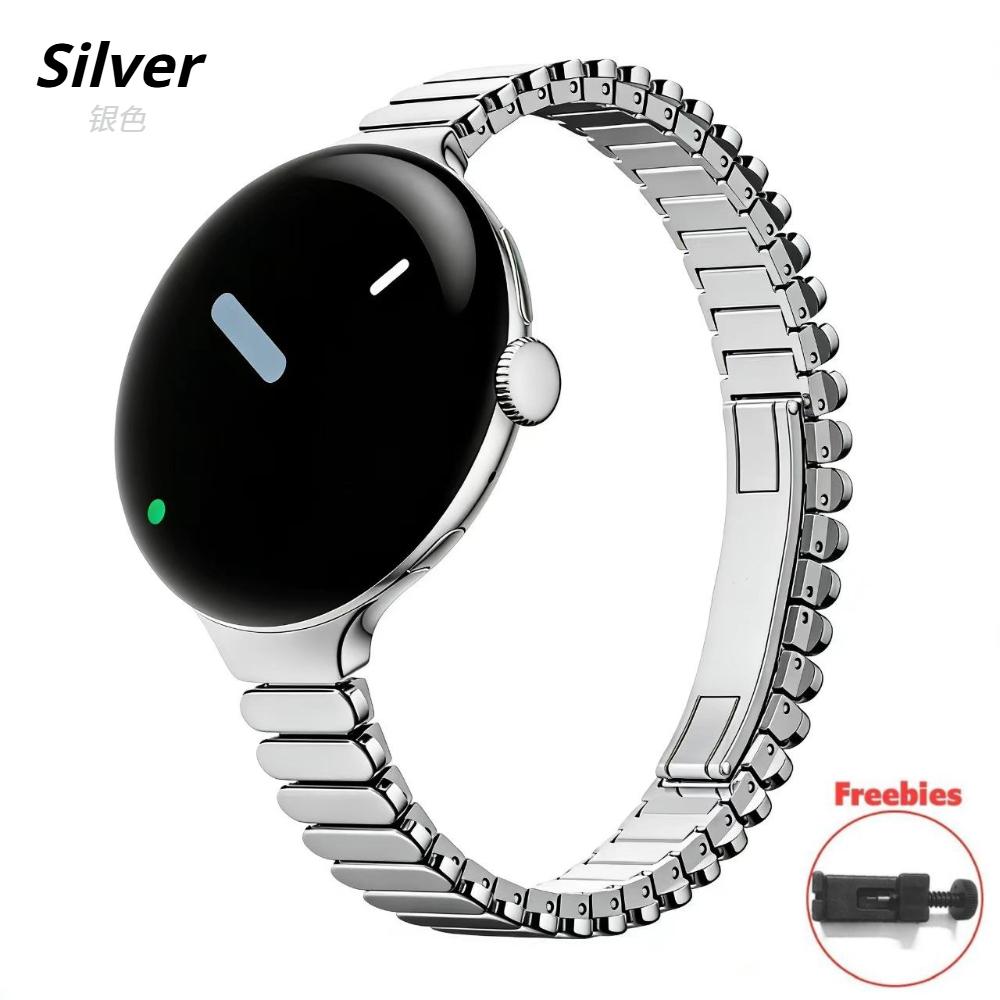 

Овальное звеньевое ремешок для часов Google Pixel Watch 4 41 мм / 3 45 мм из нержавеющей стали с бабочкой Цвет: Шампанское G Google Pixel Watch 41mm серебряный