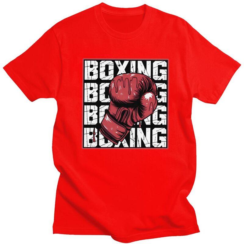 Men Boxer Boxing T Shirt Streetwear Short Sleeves Pure Cotton Tshirt Leisure Novelty Design Graphic Tees Shirt