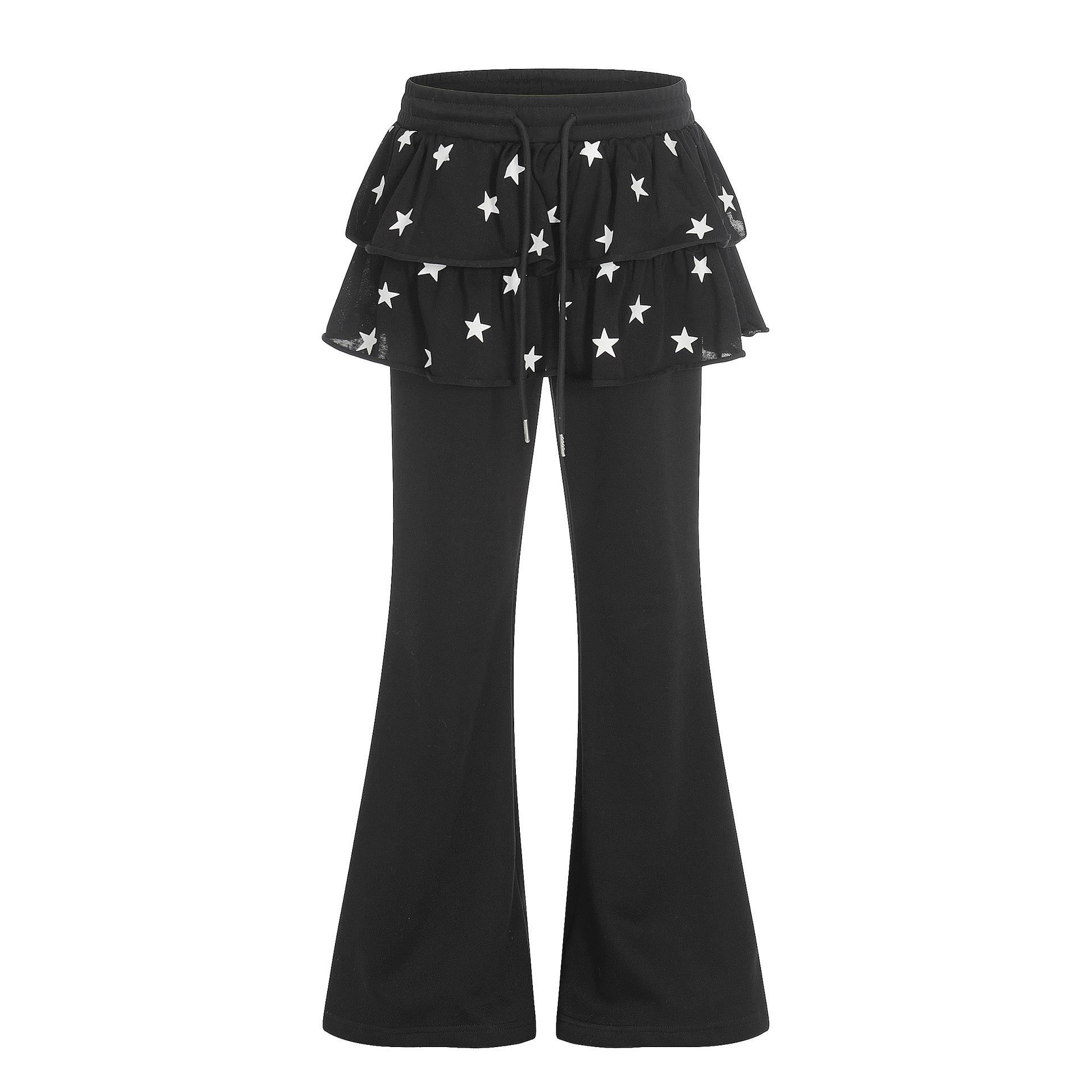 

Guan Qu 26 Spring American Retro Spicy Girl Micro Flare Casual Pants for Women Small чёрный