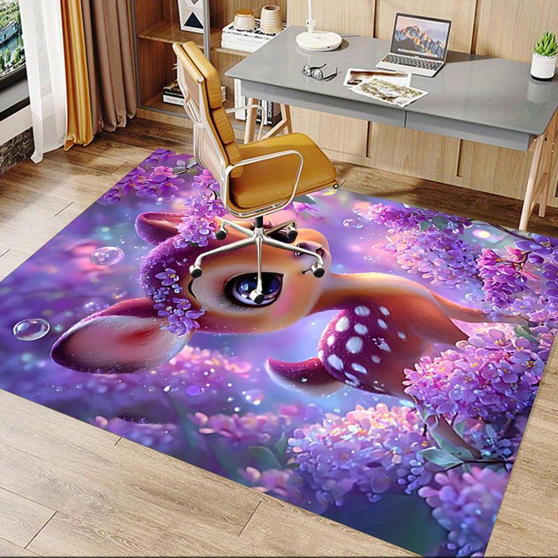 1PC Deer Flowers Extra Large Non Slip Floor carpet, Office, family, bedroom, Studio Large Area Rug Indoor Rugs