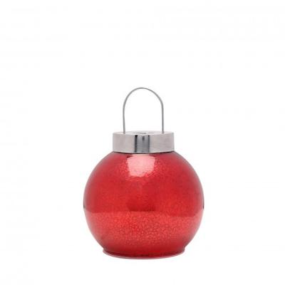 Röd kvicksilverglas LED-ljusslinga Kulprydnad - 16 cm