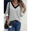 DICFY Women's Fashion Casual V-Neck Long Sleeve Blouses & Shirts