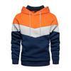Autumn-style Color-blocked Loose-fitting Casual Pullover Hoodie with Side Seam Pockets for Young People