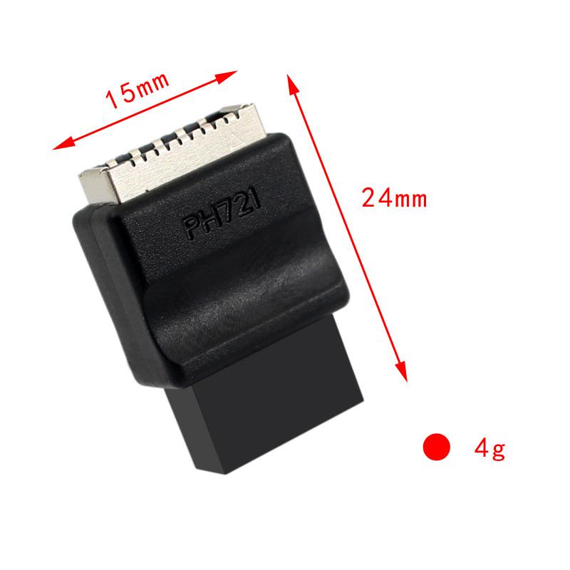 

Motherboard USB2.0 9PIN Male to Type Converter PC Case Front Panel Header Type E Key A to Type C 9 Pin Connector Riser Adapter