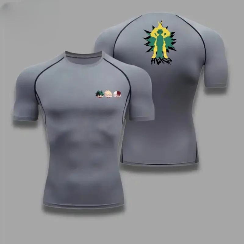 Fitness Sportswear Teenagers Tshirt All Mightmen Graphic Tops Tight Training Clothes Boys Compression Running Basketball Clothes