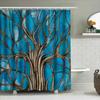Artistic Blue Watercolor Tree Shower Curtain Tumble Dry Quick Drying Bathroom Decor 72 Inch By 39 Inch