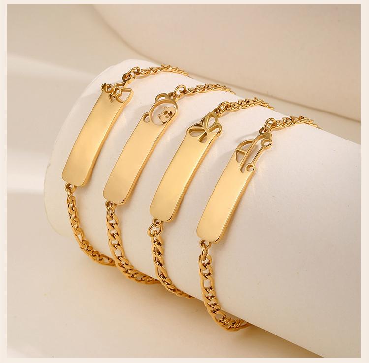 Bracelet Personnalisé au Nom de Bébé, Barre d'Identification Ange/papillon/voiture/ours, Cadeau Personnalisé Pour Filles Garçons Chaîne Réglable 12cm-15cm