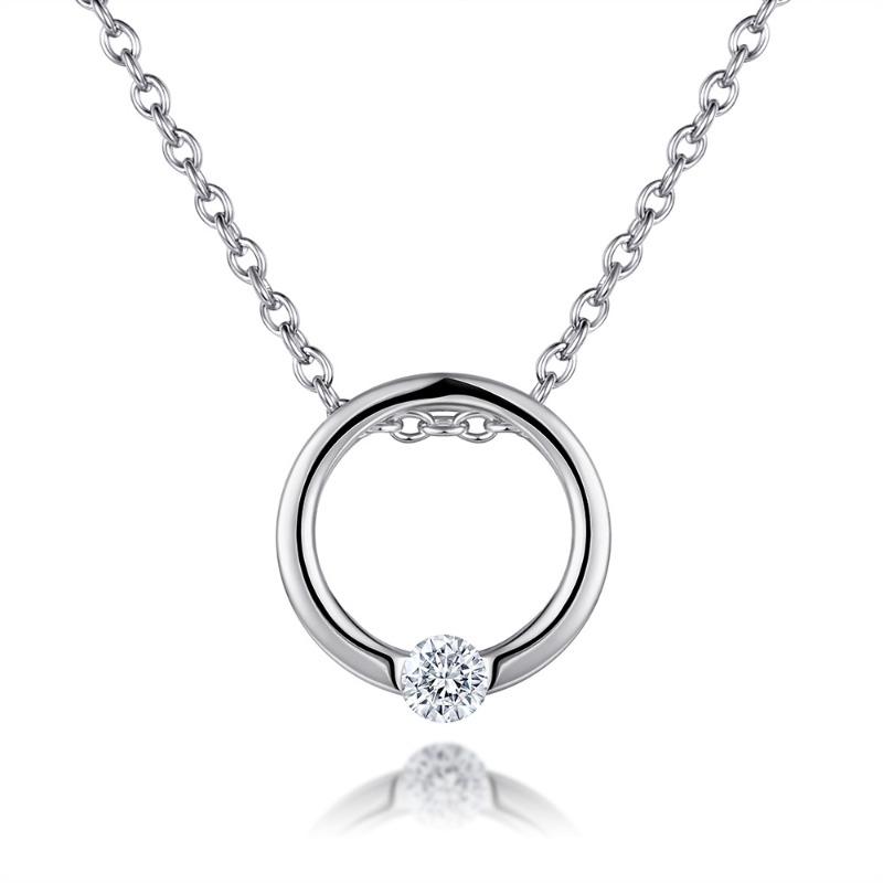 Hot-selling exquisite and simple s925 sterling silver flash diamond ring necklace women's fashion short collarbone chain