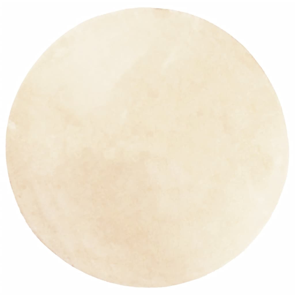 HUARTE Rug Short Pile Soft and Washable Cream Ø 80 cm