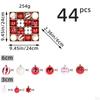 44 Count Christmas Baubles Ornaments for Tree Decoration Set Seasonal Celebrations