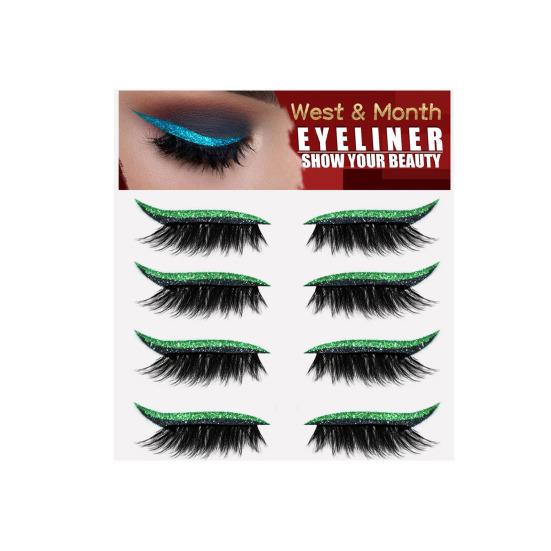 Yousheng 4Pairs/Set Eyeliner Sticker Glue-Free Self-Adhesive Colorful Fashion Beauty Makeup Eyeline Sticker for Female
