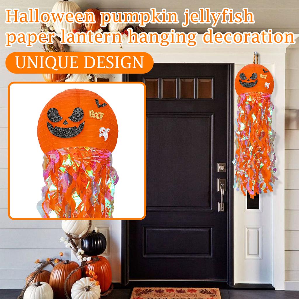 Halloween Pumpkin Jellyfish Paper Lanter-n Hanging Decoration